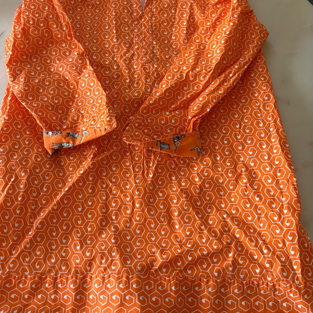 Orange Geometric Pattern Dress - image 1